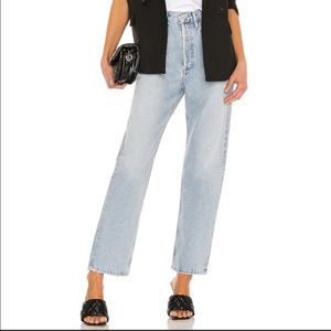 NWT Agolde 90s Mid Rise Loose Fit in Semi Tropic, CROPPED